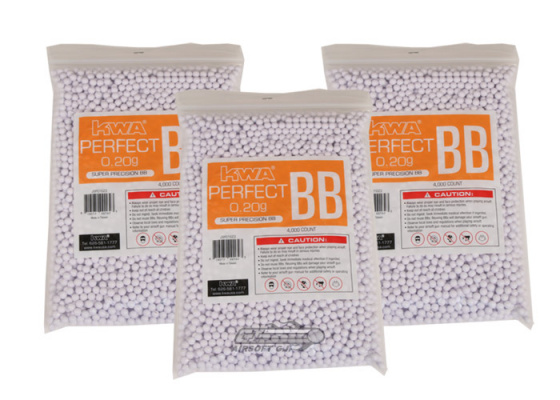 KWA Perfect .20g 4000 ct. BBs 3 Bag Special ( White )
