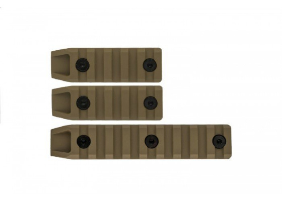 Echo 1 3pc Metal Airsoft KeyMod Rail Slot Set ( Tan )