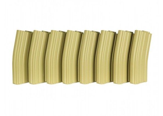 MAG Brand M4 130 rd. AEG Mid Capacity Magazine - 8 Pack ( Tan )