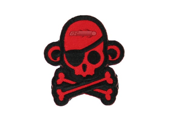 Mil-Spec Monkey Skullmonkey Pirate Velcro Patch ( Red / Black )