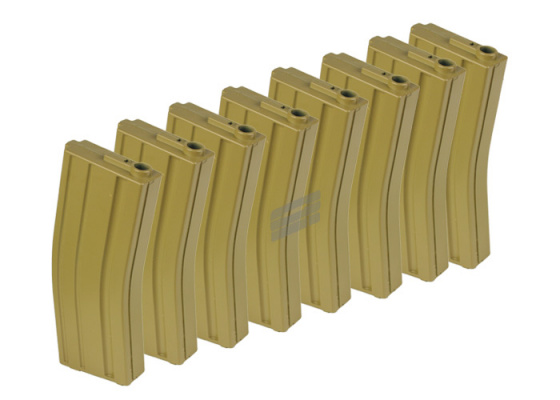MAG M4 / M16 130 rd. AEG Mid Capacity Magazine - 8 Pack ( Tan )