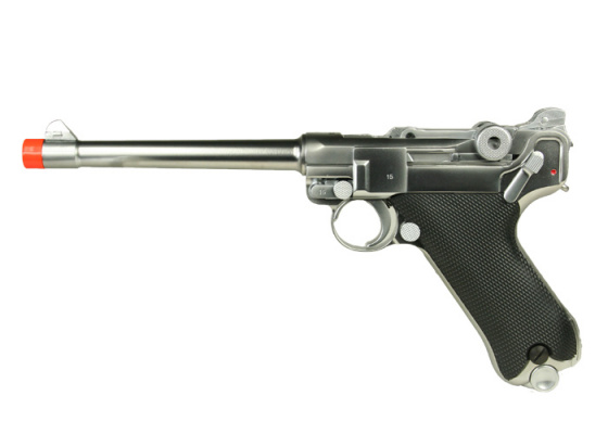 WE P08M Luger GBB Airsoft Pistol ( Silver )