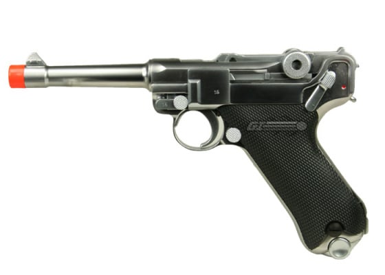 WE P08S Luger GBB Airsoft Pistol ( Silver )