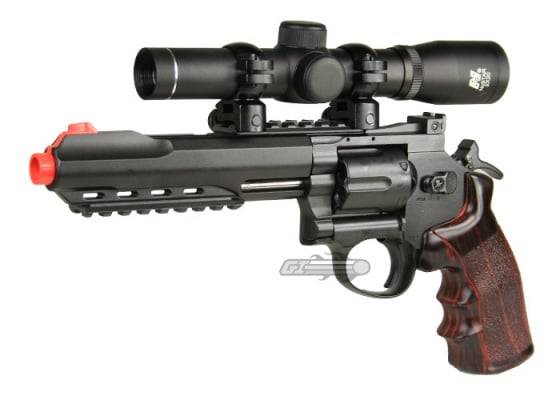 WG 6" Revolver CO2 Airsoft Pistol ( Black / Imitation Wood )