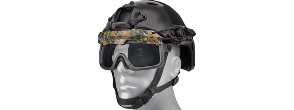 Lancer Tactical Helmet Safety Goggles ( Digital Woodland / Smoke Lens )