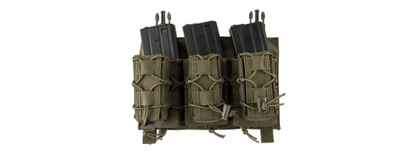 Lancer Tactical Adaptive Hook And Loop Triple M4 / Pistol Mag Pouch ( OD Green )