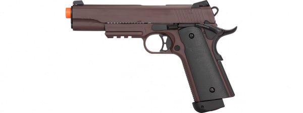 Double Bell M1911 Co2 Blowback Airsoft Pistol Metal V2 ( Crimson Brown )