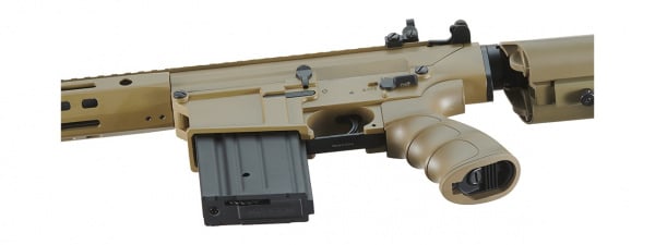 Golden Eagle SR-25K AEG Airsoft Rifle W/ URX4 M-LOK Handguard & Crane Stock (Tan)