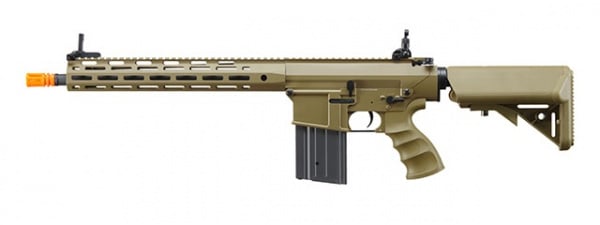 Golden Eagle SR-25K AEG Airsoft Rifle W/ URX4 M-LOK Handguard & Crane Stock (Tan)