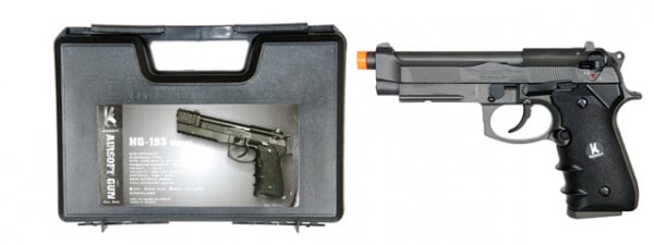 HFC HGA193 M9 with Compensator Semi / Full Auto GBB Airsoft Pistol ( Gray )