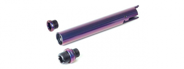 Laylax Zanshin 2 Way Fixed Non-Recoiling Outer Barrel for Hi-Capa Series Airsoft Pistols (Murasaki Purple)
