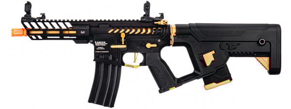Lancer Tactical Enforcer NEEDLETAIL Skeleton ProLine ETC & Full Metal AEG Airsoft Rifle w/ Alpha Stock ( Black / Gold / High FPS