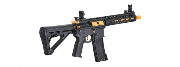 Lancer Tactical Gen 3 Archon 9" M-LOK M4 Airsoft Rifle w/ Delta Stock (Black & Gold)