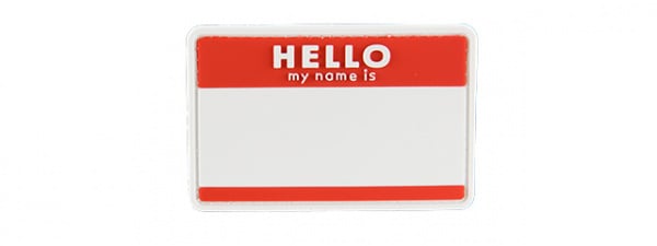 G-Force Hello My Name Is PVC Patch ( Red )