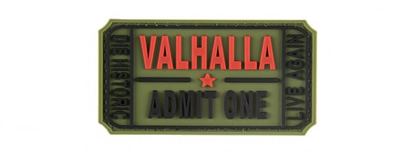 G-Force Valhalla Admit One PVC Patch ( OD Green )