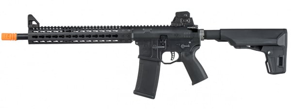 PTS Mega Arms MKM CQB AR-15 Gas Blowback Airsoft Rifle w/ 9" Keymod Handguard (Black)