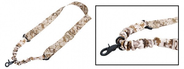 Lancer Tactical Airsoft Tactical One Point Nylon Bungee Sling ( Desert Digital )