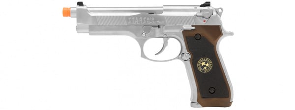 WE Biohazard M92 Gas Blowback Airsoft Pistol ( Silver )