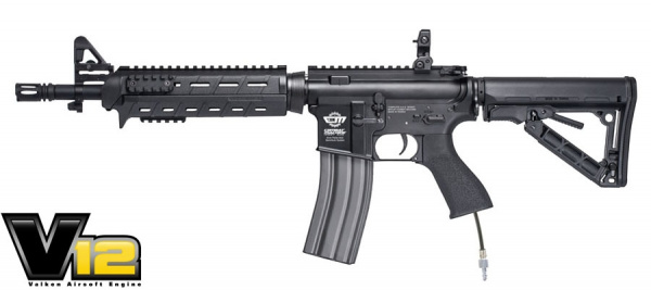 Valken Combat Machine CM16 MOD0 Carbine With Valken V12 Engine Airsoft Rifle ( Black )