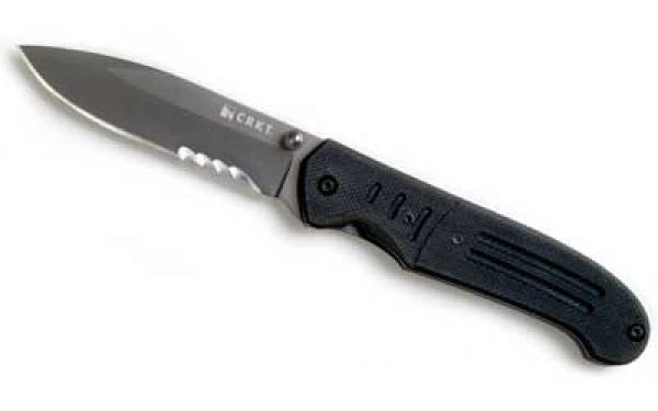 CRKT Ignitor T 3.38" Combo Edge Folding Knife ( Black )