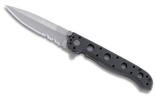 CRKT M16-Z 3.5" Spear Point Combo Edge Flipper Folding Knife ( Black )