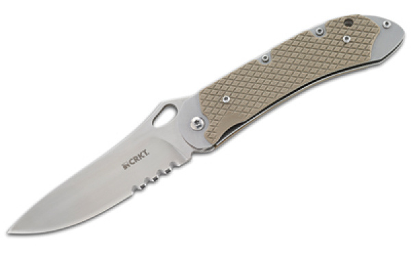 CRKT Vasp 3.71" Serrated Drop Point Folder Knife ( Tan )