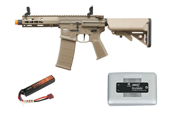Poseidon PDW 6" PDW w/ Aether v2 & Crane Stock AEG Rifle Battery & Charge Combo (Tan)