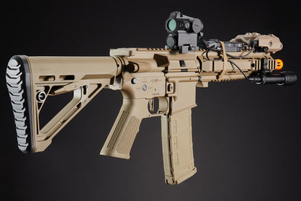 Lancer Tactical Gen 4 L119A2 M4 AEG Airsoft Rifle Field Ready Combo (Tan)