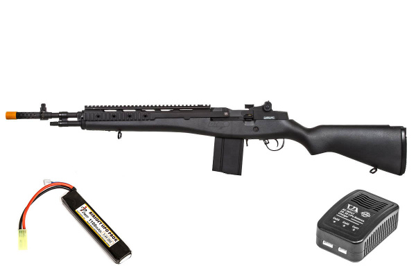 Classic Army Full Metal M14 Scout AEG Airsoft Rifle LiPo Battery & Charger Package