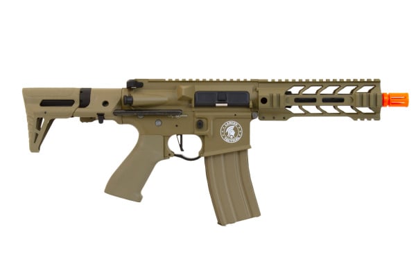 Lancer Tactical Enforcer Battlehawk PDW ProLine ETC & Full Metal AEG Airsoft Gun ( Tan / Low FPS Version )