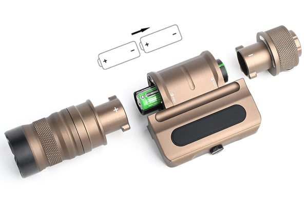 ACW 1800 Lumen Rail Mounted Tactical Flashlight (Dark Earth)