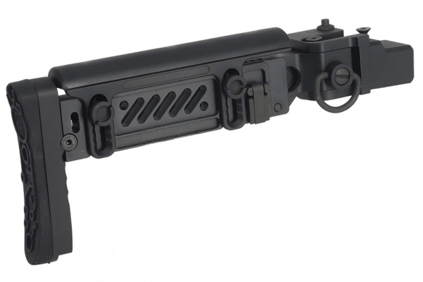 ACW Telescopic Buttstock w/ Cheek Riser For GHK AKM (V3) GBBR Airsoft Rifles (Black)
