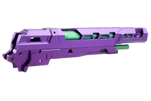 ACW CNC EX01 Slide & Frame Kit For TM GBB Hi-Capa Pistols (Purple/Green)