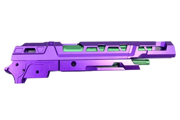 ACW CNC EX01 Slide & Frame Kit For TM GBB Hi-Capa Pistols (Purple/Green)