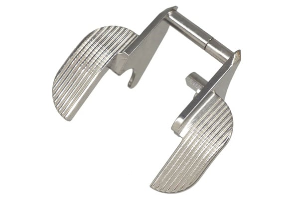 ACW Stainless Steel Extra Wide Ambi Thumb Safety For TM Hi-Capa GBB Airsoft Pistols (Silver)