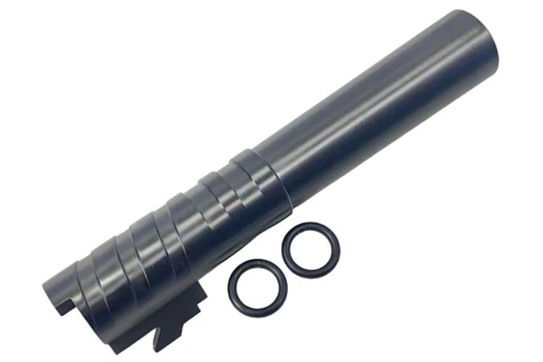 ACW Infinity SVP Stainless Steel 4.3 Threaded Outer Barrel For Hi-Capa GBB Airsoft Pistols (Black)