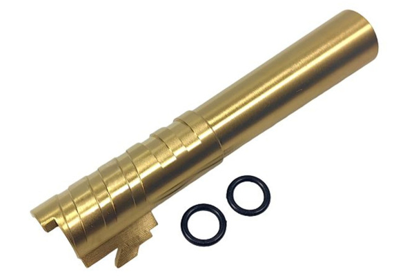 ACW Infinity SVP Stainless Steel 4.3 Threaded Outer Barrel For Hi-Capa GBB Airsoft Pistols (Gold)