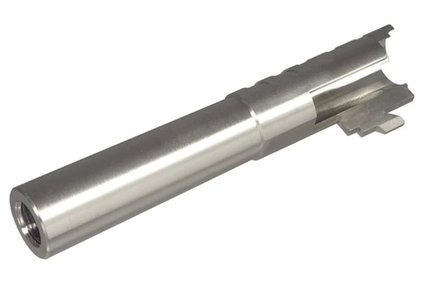 ACW Infinity SVP Stainless Steel 4.3 Threaded Outer Barrel For Hi-Capa GBB Airsoft Pistols (Silver)