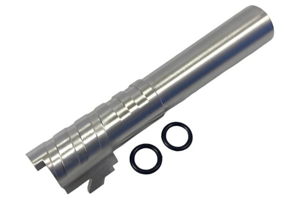 ACW Infinity SVP Stainless Steel 4.3 Threaded Outer Barrel For Hi-Capa GBB Airsoft Pistols (Silver)