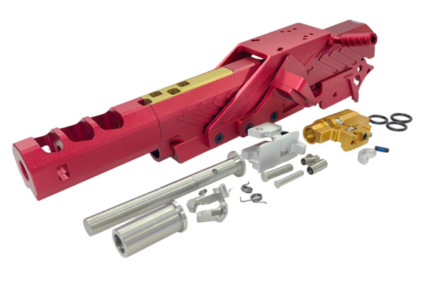 ACW INF Style IMM 7" Open Conversion Kit For TM Hi-Capa GBB Airsoft Pistols (Red/Gold)