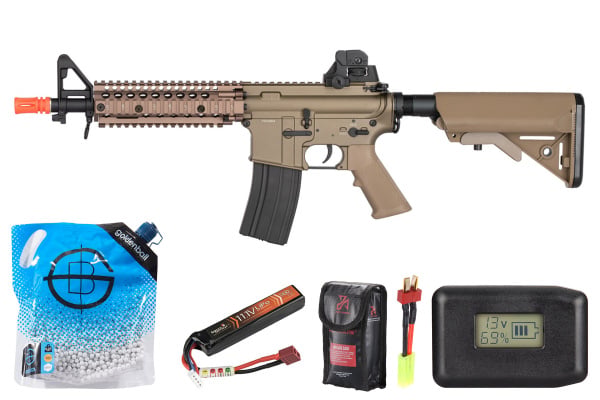 Double Bell MK18 7.5" AEG Airsoft Rifle Battery & Charger Combo (Tan)