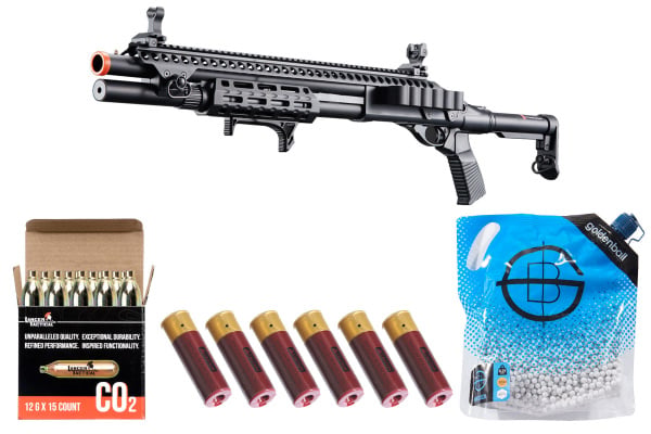 Golden Eagle M8875 3/6-Shot Pump Action CO2 Airsoft Shotgun Combo