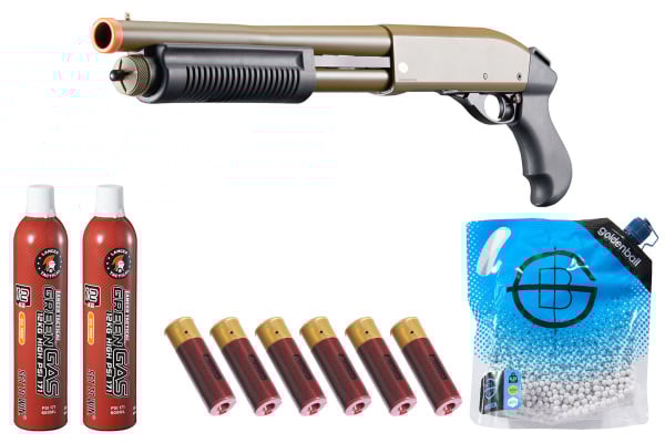 Golden Eagle M8881 3/6-Shot Pump Action Gas Airsoft Shotgun Combo