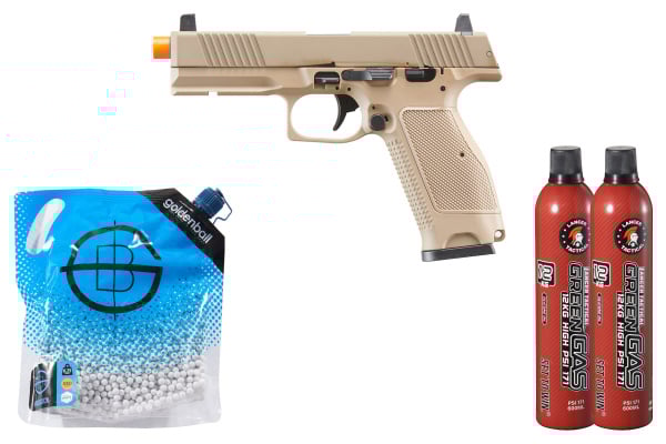 Kizuna Works MKW GBB Airsoft Pistol Green Gas Combo (Cerakote FDE)