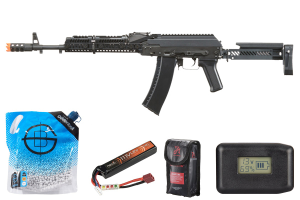 LCT ZK Series AK-74M AEG Airsoft Rifle Battery & Charger Combo