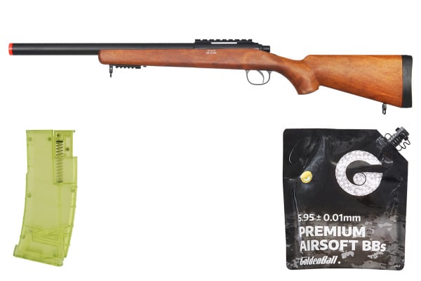 Well MB02W VSR10 Bolt Actions Sniper Rifle Ammo Combo (Wood)
