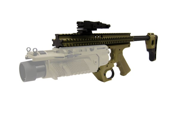 Lancer Tactical EGLM Launcher Chassis RAS Platform ( Tan )