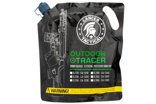 Lancer Tactical 0.20g Airsoft Outdoor Tracer 2000 ct. BBs ( Green )