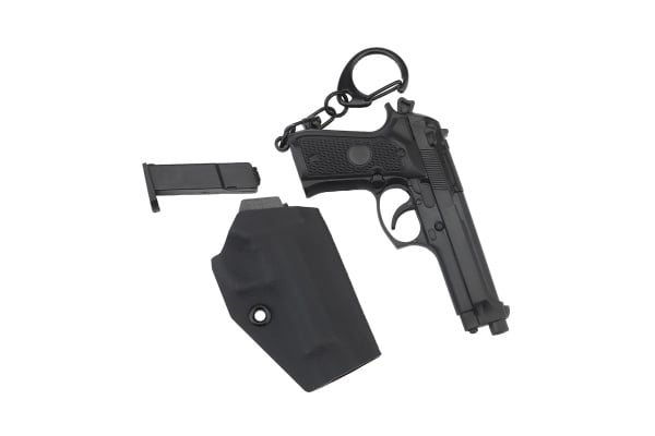 Tac 9 Tactical Detachable Mini M9 Pistol Keychain with Holster (Black)