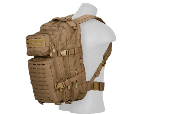 Lancer Tactical Backpack w/ Laser Cut Webbing ( Khaki )